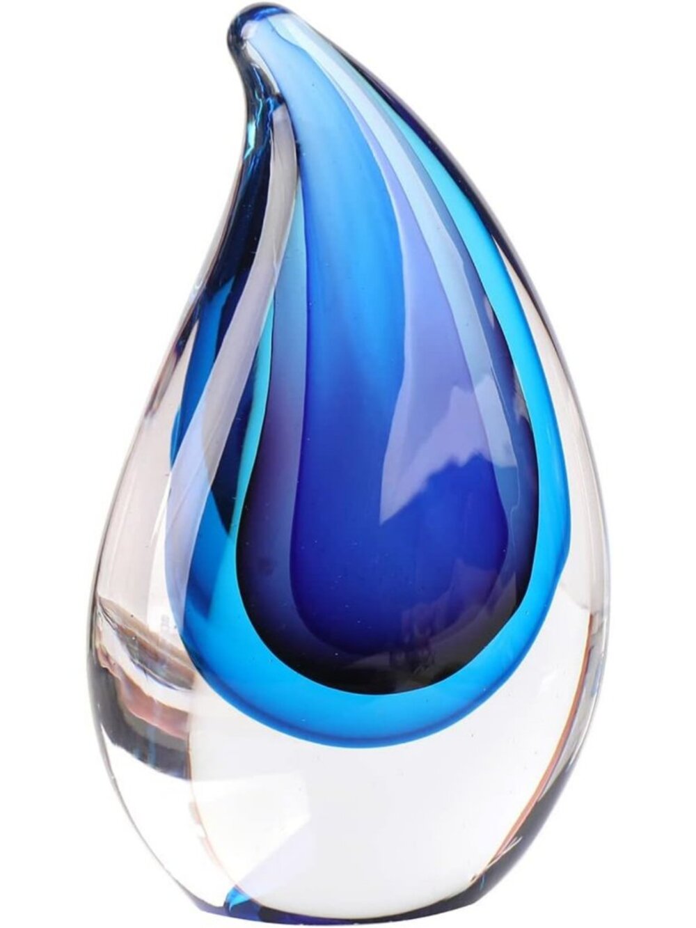 Hand-Blown Murano-Style Glass Sculpture Figurine Decor - Unique Blue Gift Idea